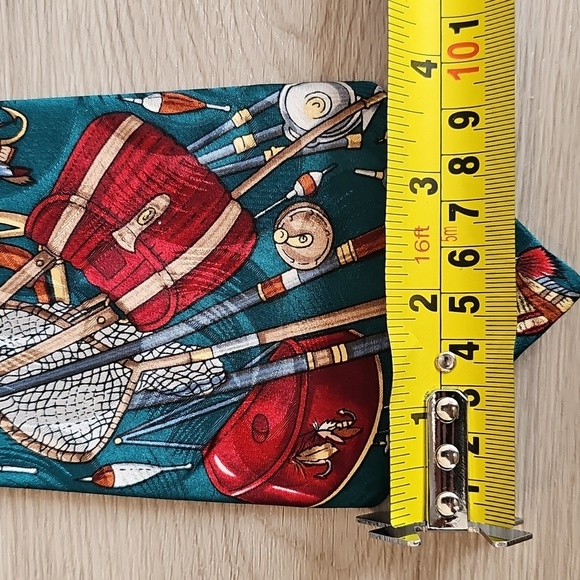 Chaps Ralph Lauren Fly Fishing Silk Tie - Picture 5 of 10